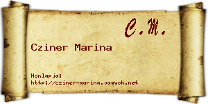 Cziner Marina névjegykártya